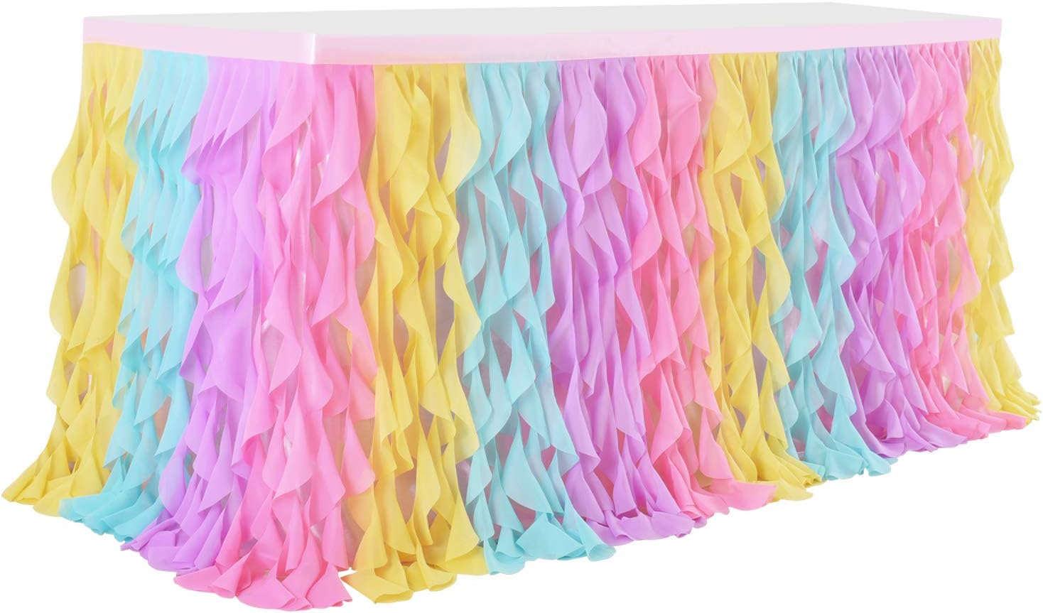 Rainbow Curly Willow Table Skirt