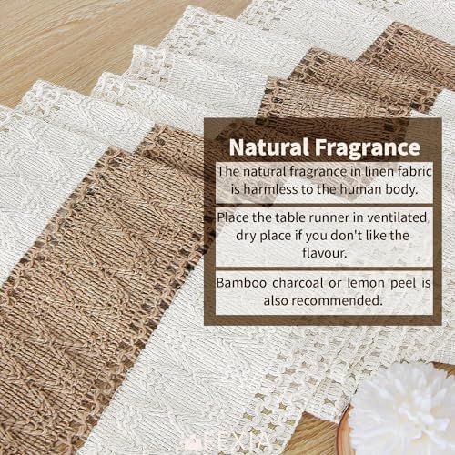 FEXIA Boho Rustic Table Runner 72-Inch for Home Special Events