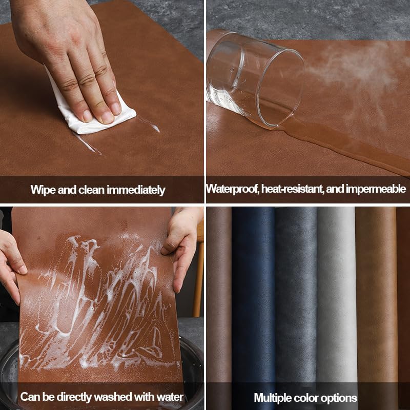 Leather-Based Heat-Resistant Table Mats for Kitchen Coffee Dining