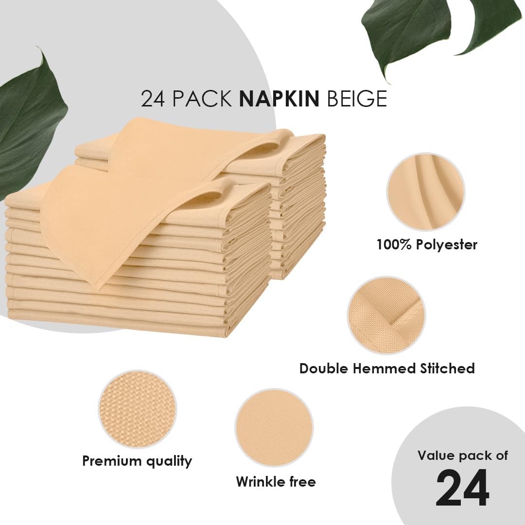 100 Polyester Durable Cloth Napkins 17x17
