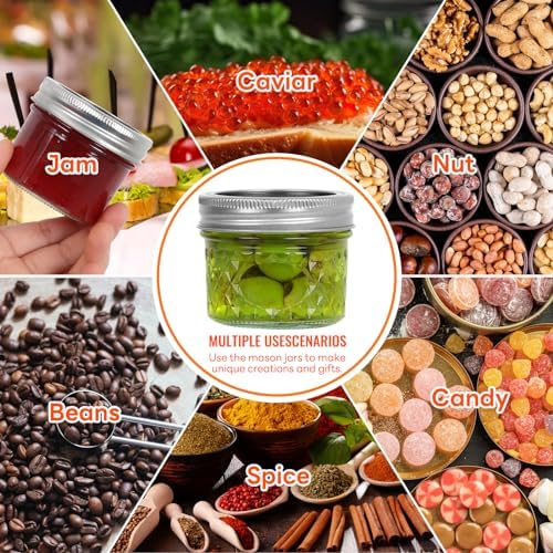 TOEKSIX Mini Mason Jars 4 oz 40 Pack