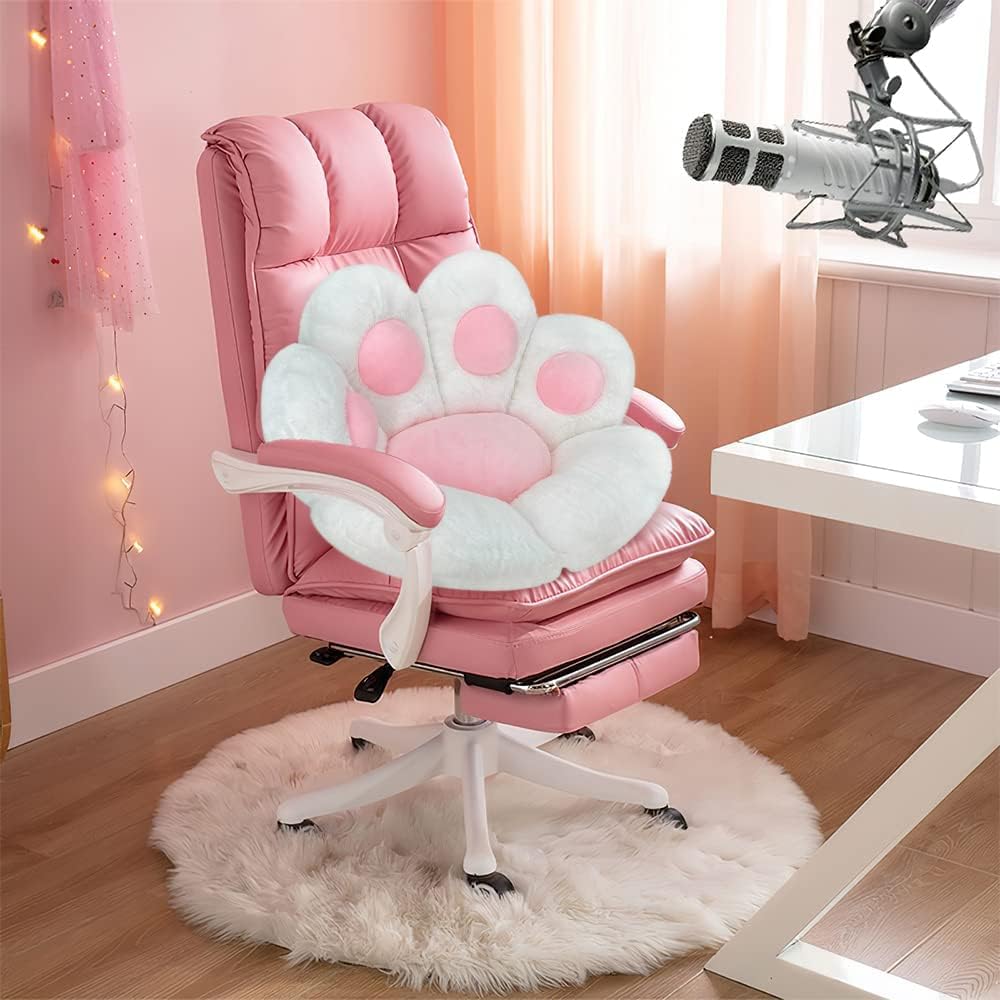 Kawaii Cat Paw Gaming Chair Cushion for Home Gaming and Office Use