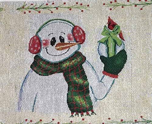 Elegant Winter Table Runner - Festive Snowman Design