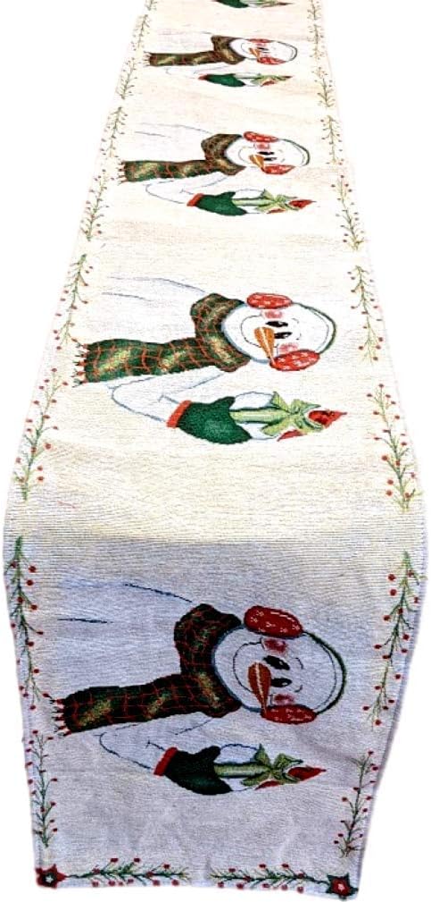 Elegant Winter Table Runner - Festive Snowman Design