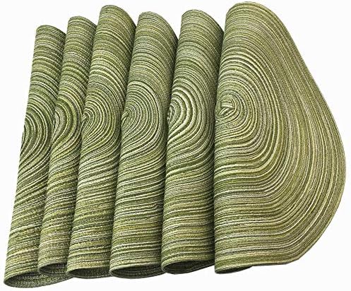 WAZAIGUR Red A Placemats Set of 6 14-inch Diameter Heat-Resistant