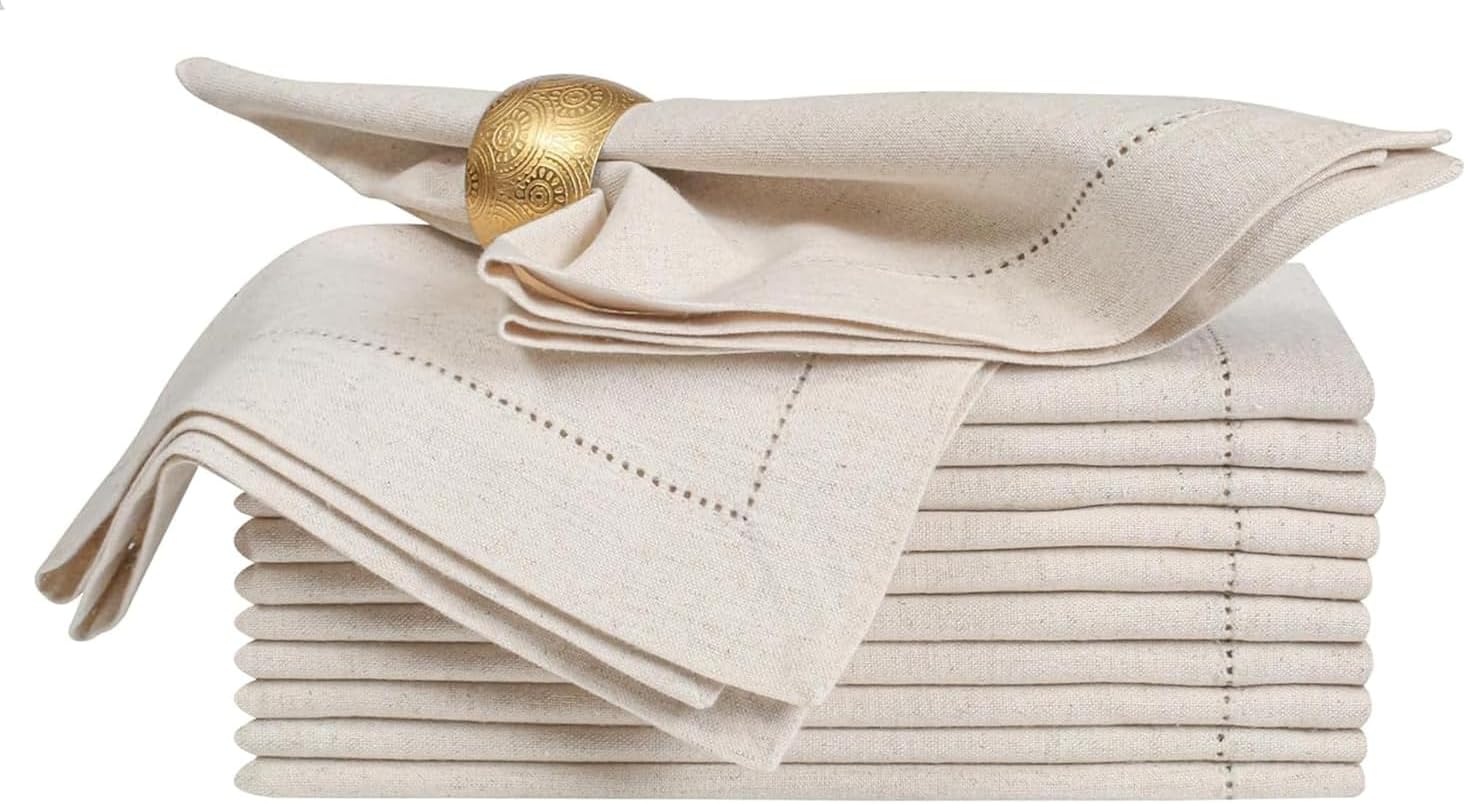 Elegant 18x18 Flax Linen Napkins Set