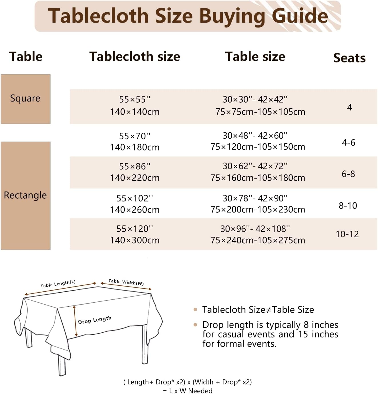 Beveled-Edge Waterproof Cotton Linen Tablecloth