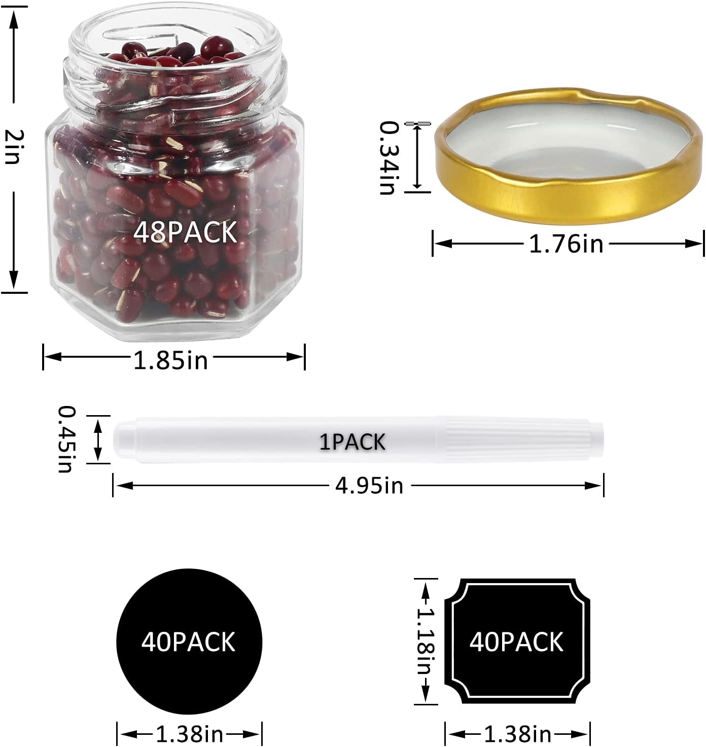 Canning Jars for DIY Use - Mini Glass Jars with Pen Labels