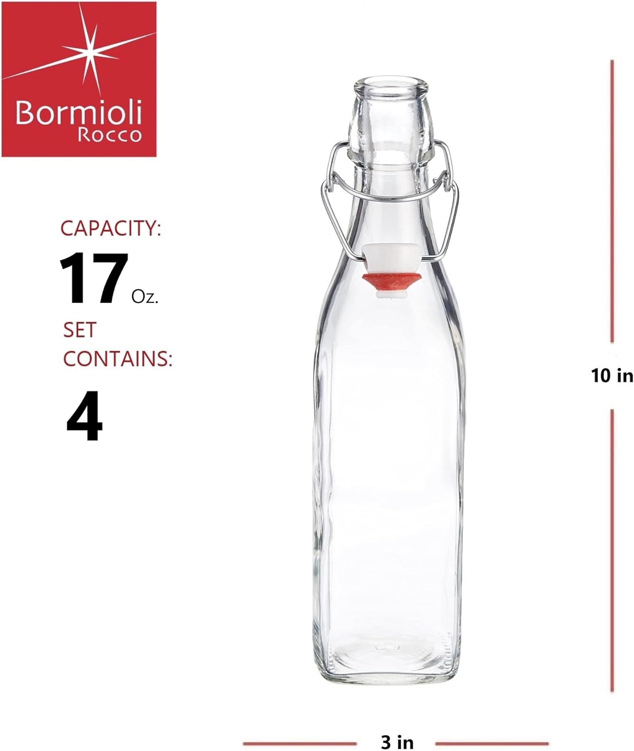 Bormioli Rocco Glass Swing Top Set 4x