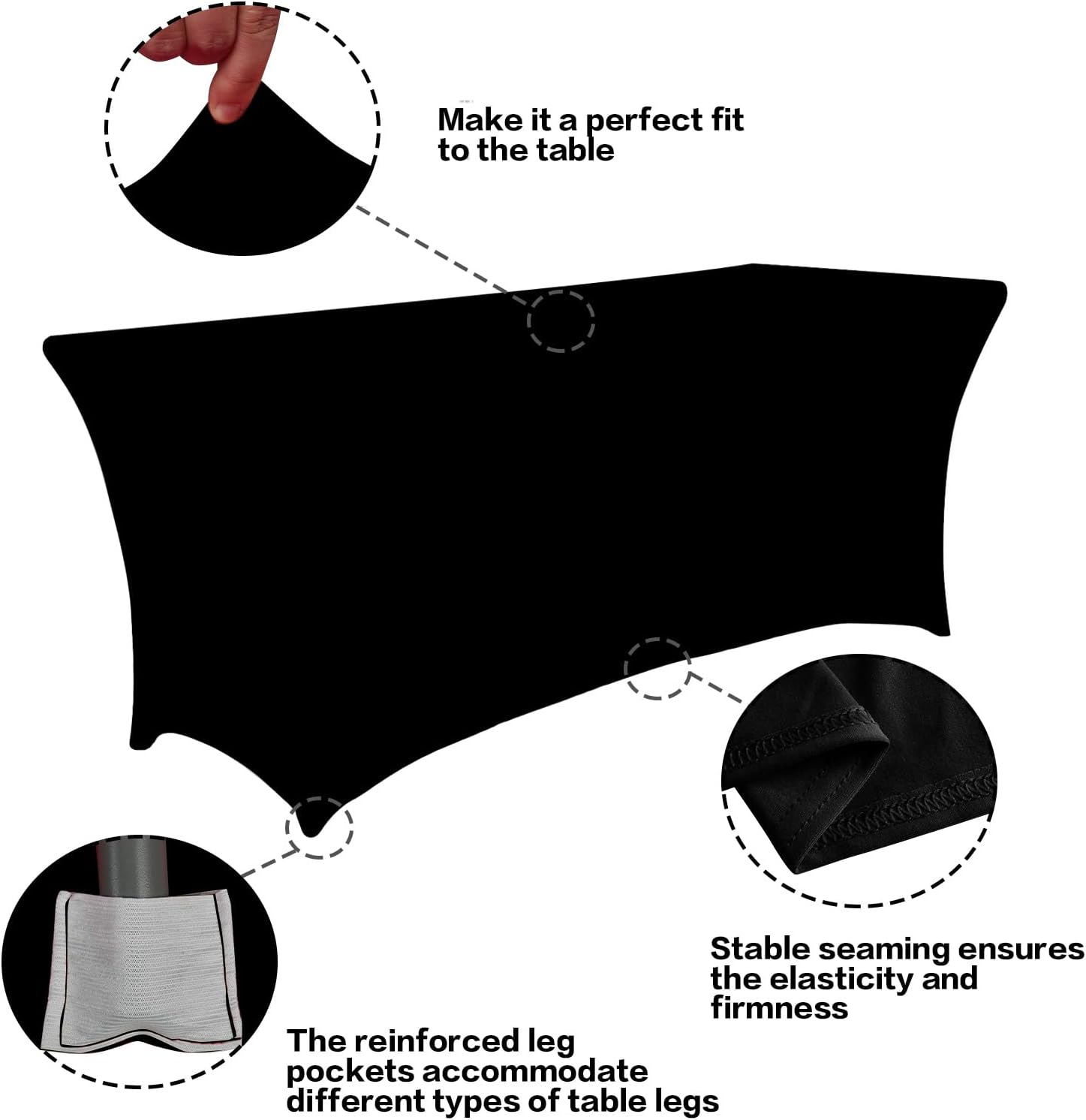 Premium 6FT Stretch Tablecloth for Home Kitchen Event Party