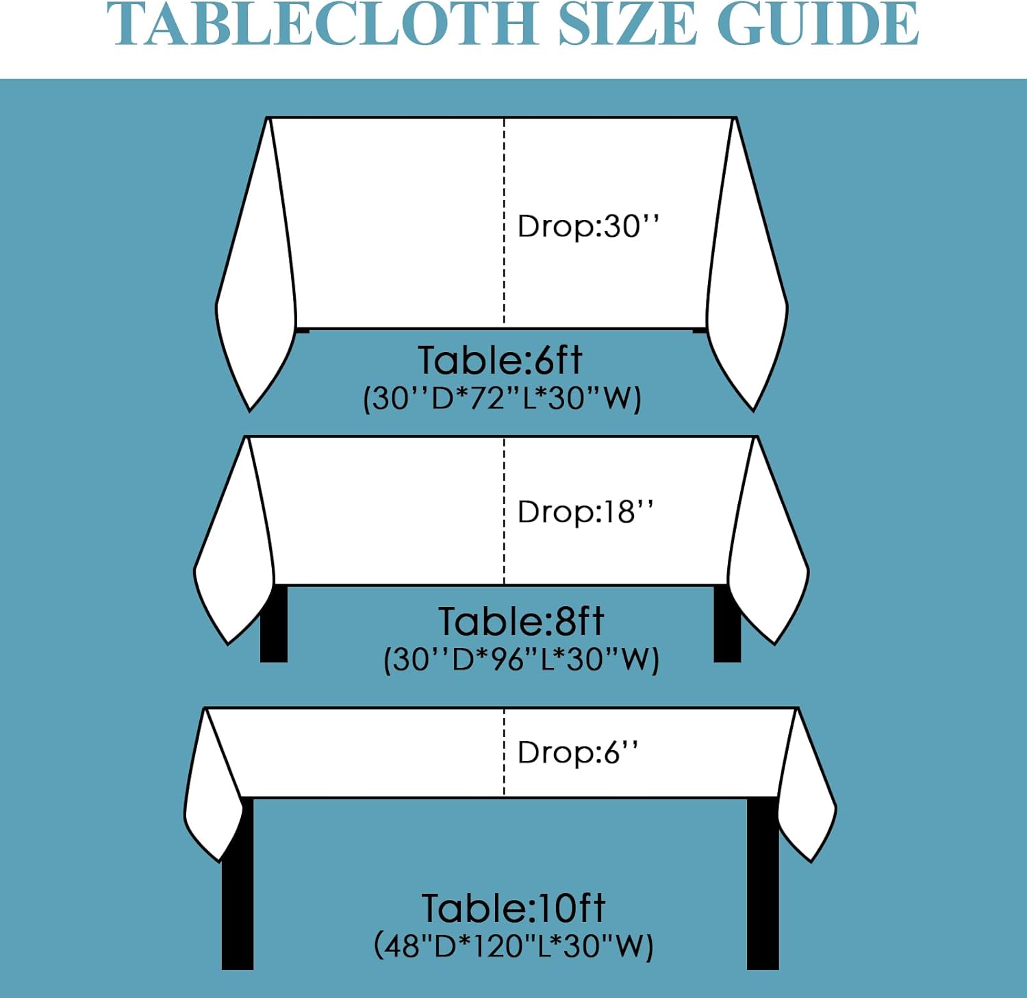 VidaFete 2-Piece 90x132 White Tablecloth Set