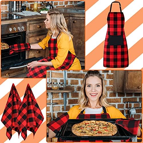 SATINIOR 6-Piece Buffalo Plaid Kitchen Set