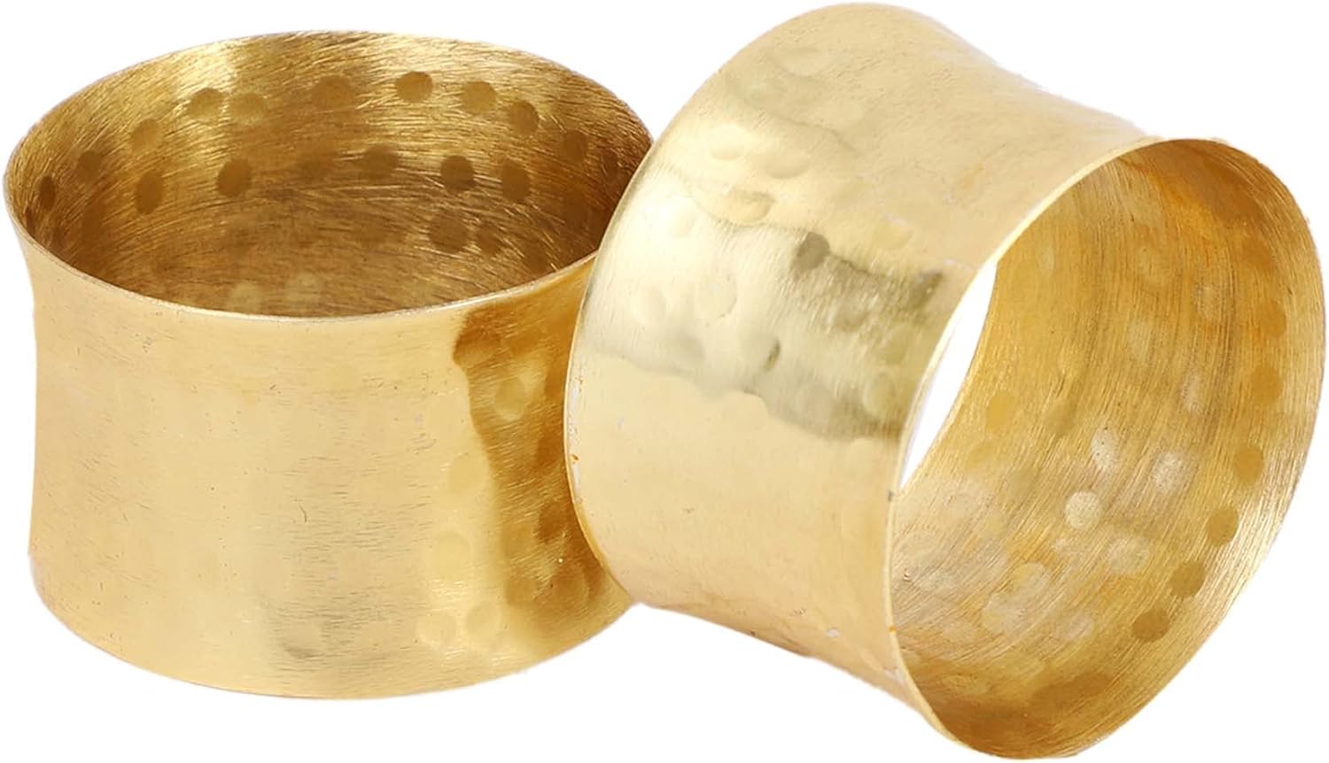 ITOS365 Handmade Golden Napkin Rings Holder Set of 12