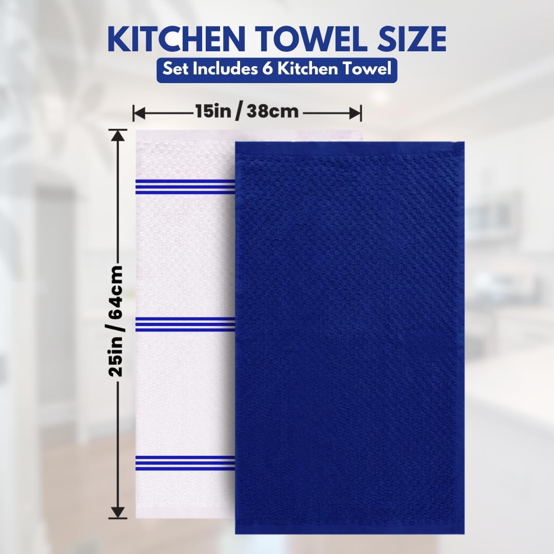 Premium 100 Cotton Kitchen Towels - Ultra Soft Absorbent 15x25 Inch Dish Towels