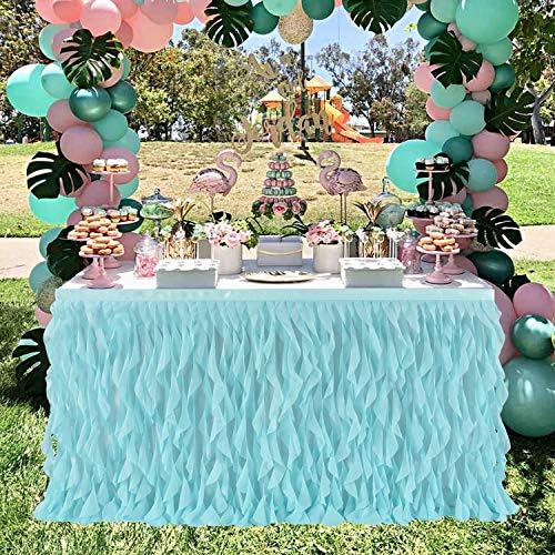 Leegleri 14FT Tutu Table Skirt 14 Foot Tablecloth Mermaid Design