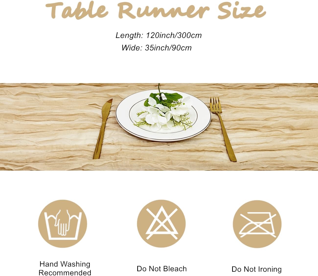 Nude Cheesecloth Table Runners 2-Pack