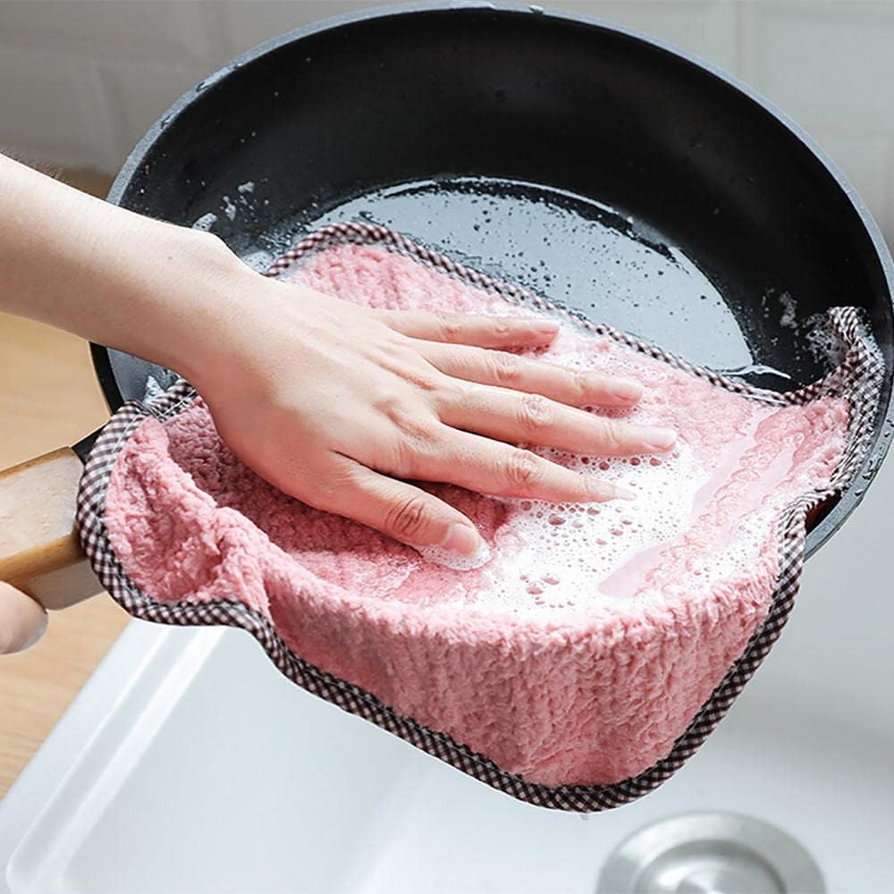 Coral Fleece Dish Cloths 1PC - Fast Drying Velvet Kitchen Towels