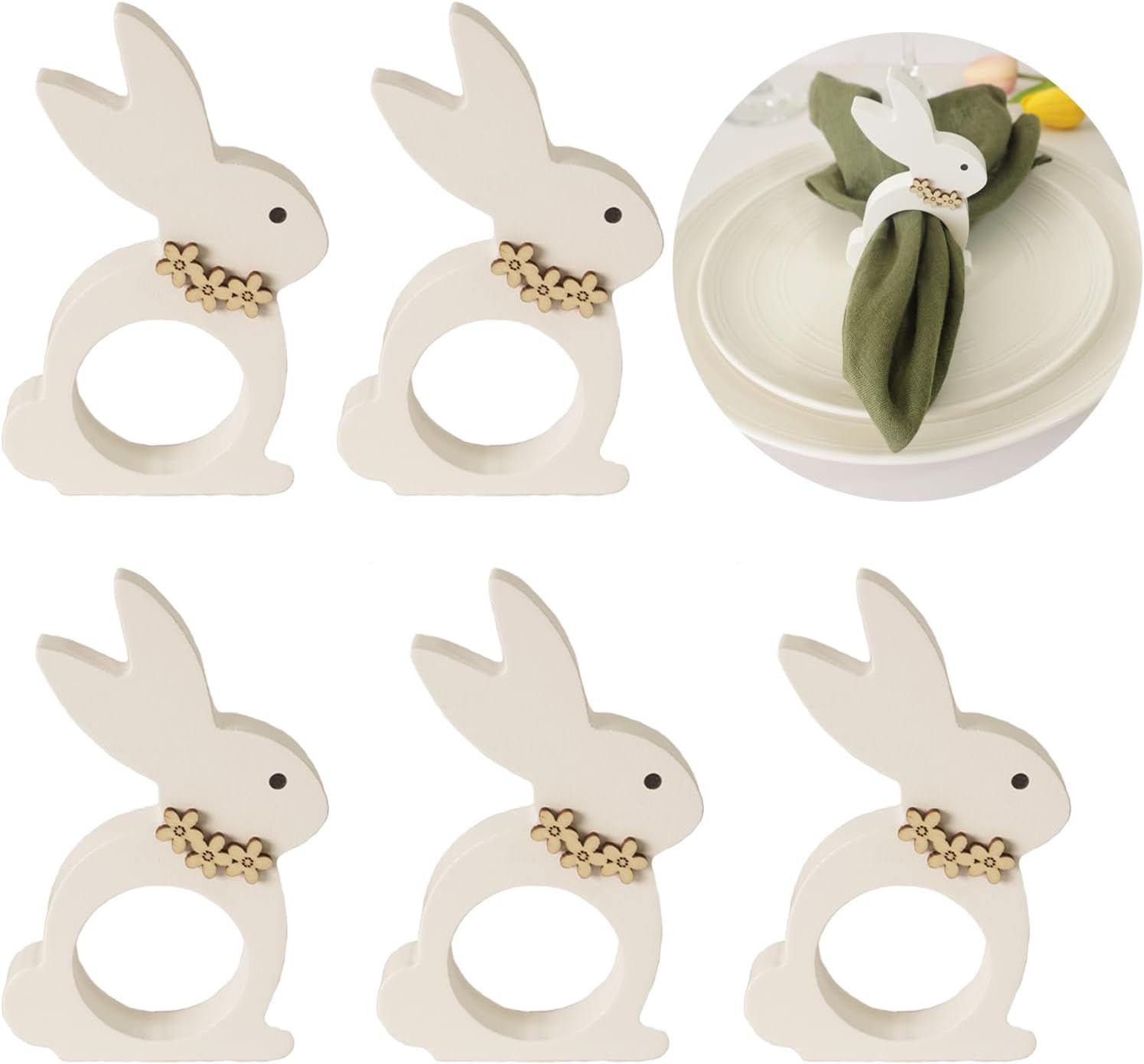 Easter Bunny Napkin Rings 6pc