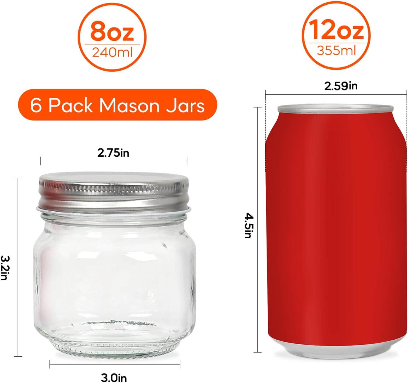 8 oz Mason Jars SetPerfect for Canning More