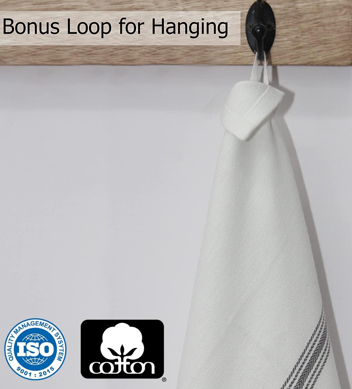 Cotton Craft Scandia Stripe 12-Pack Multi-Functional Kitchen Towels Eco-Friendly Reusable