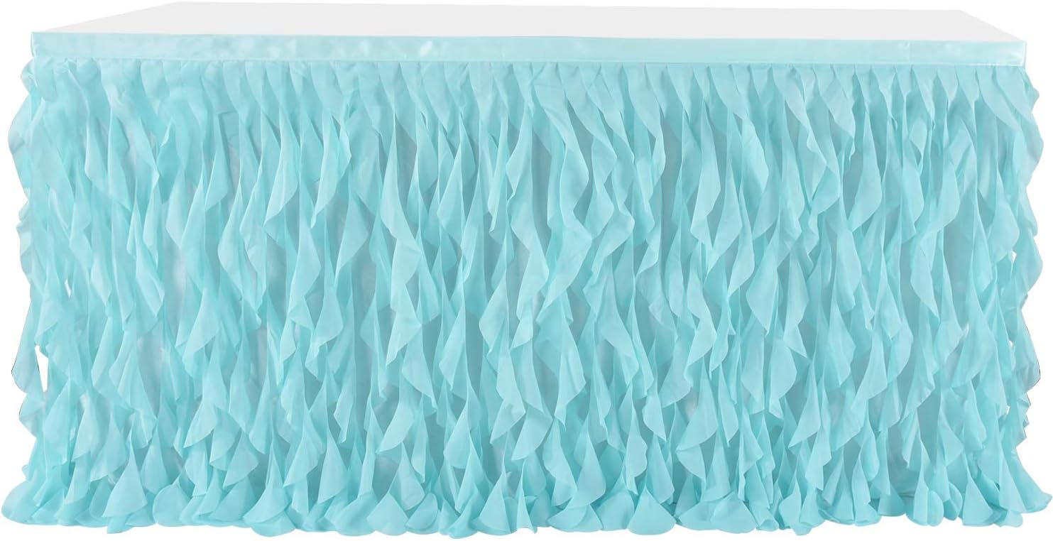Leegleri 14FT Tutu Table Skirt 14 Foot Tablecloth Mermaid Design