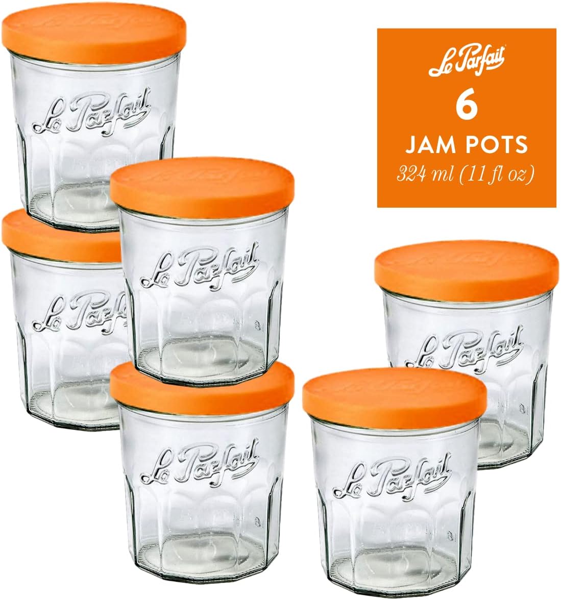 Sturdy Orange Glass Preserving Jars