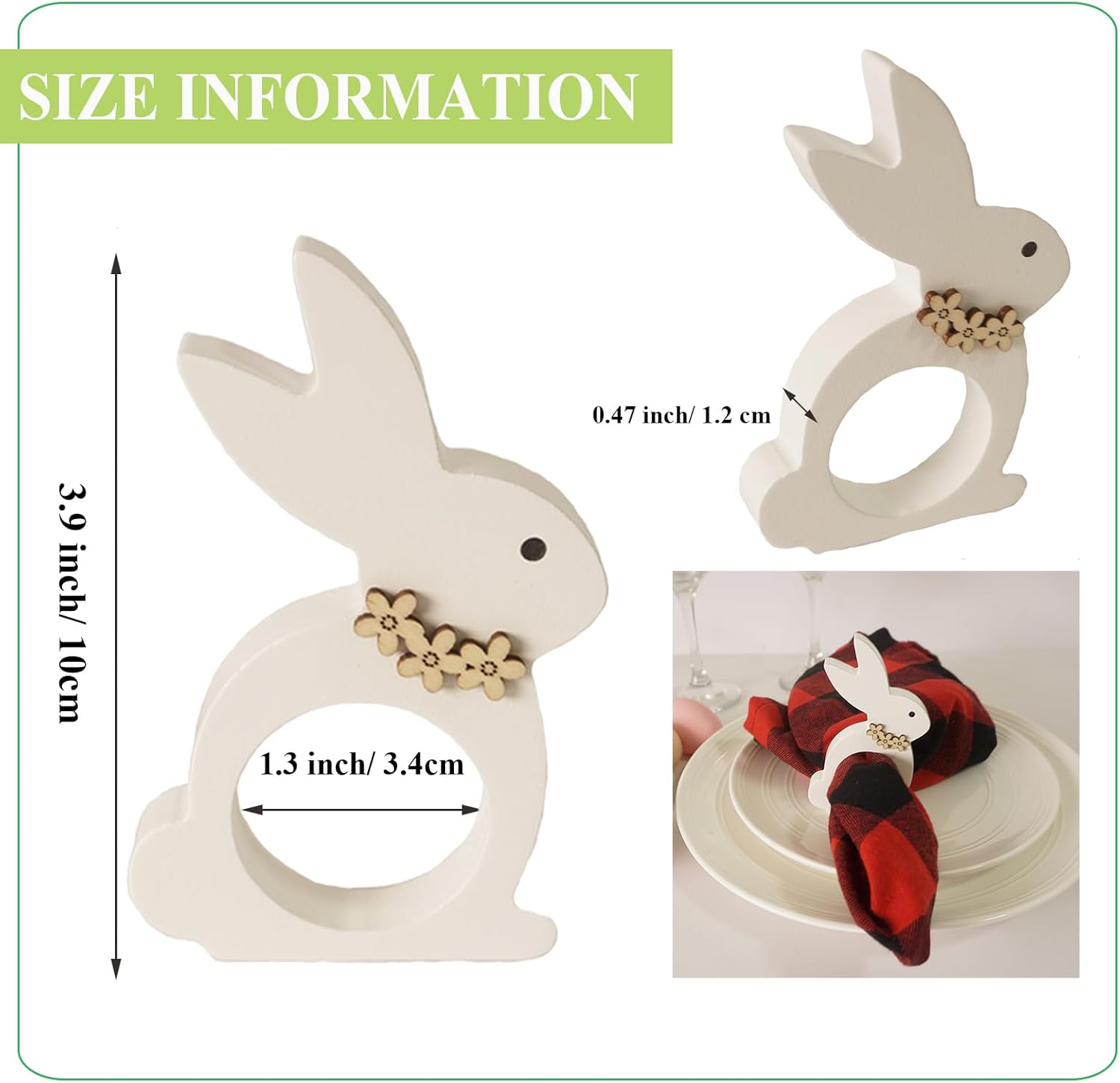 Easter Bunny Napkin Rings 6pc