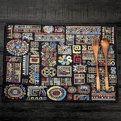 Bohemian Ethnic Ornaments Geometric Placemats for Kitchen Dining