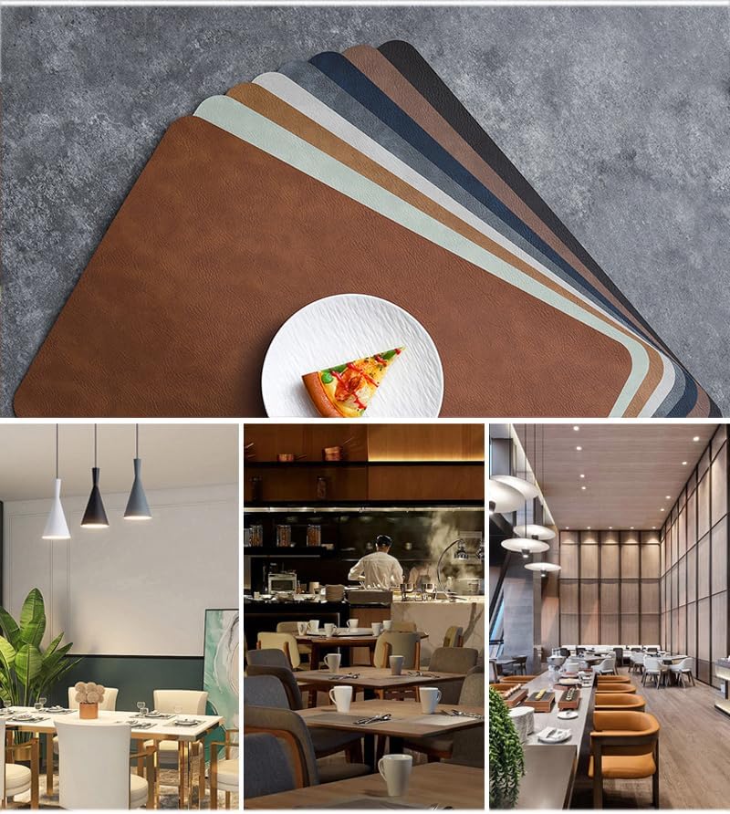 Leather-Based Heat-Resistant Table Mats for Kitchen Coffee Dining