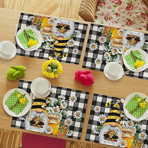 Seliem Spring Bee Gnome Placemats Set of 4