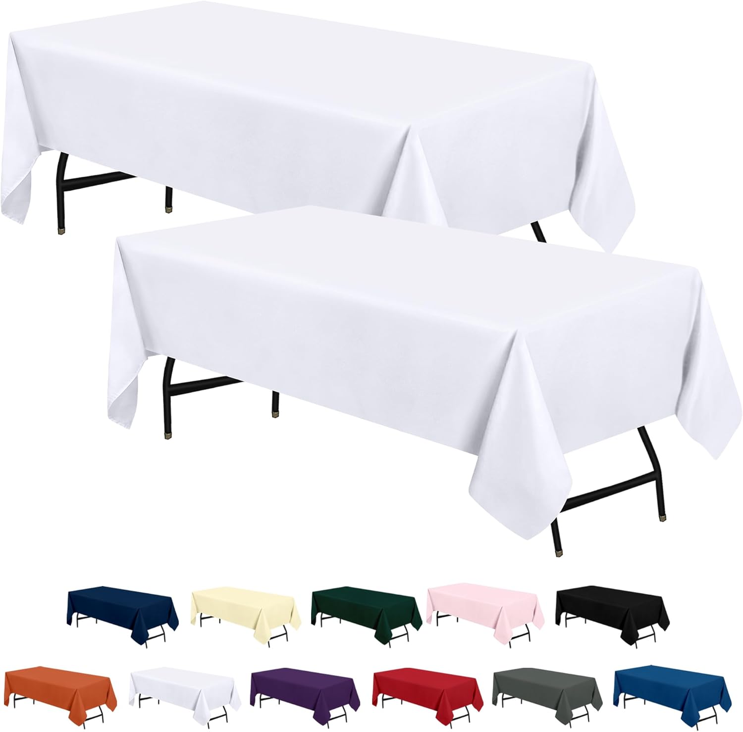 Utopia Kitchen 2-Pack Tablecloth 60x102 - Washable Durable for Dining