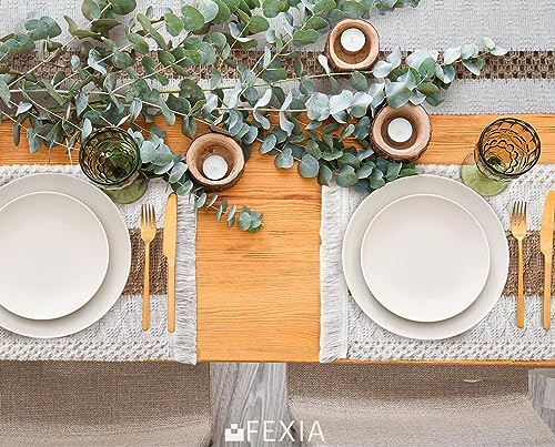 FEXIA Boho Placemats Set of 6 - Fall Christmas Kitchen Linens