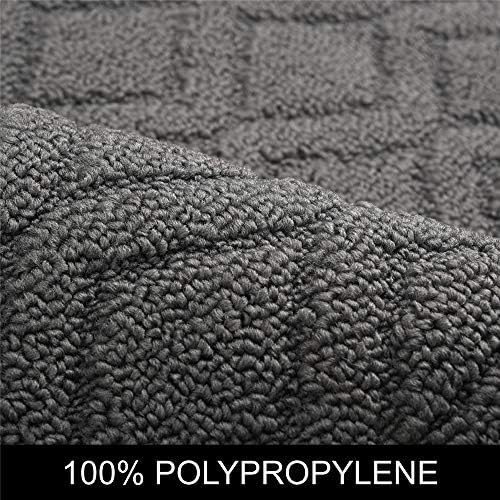 COSY HOMEER 48x20 Inch Kitchen Rug Mat Set Grey