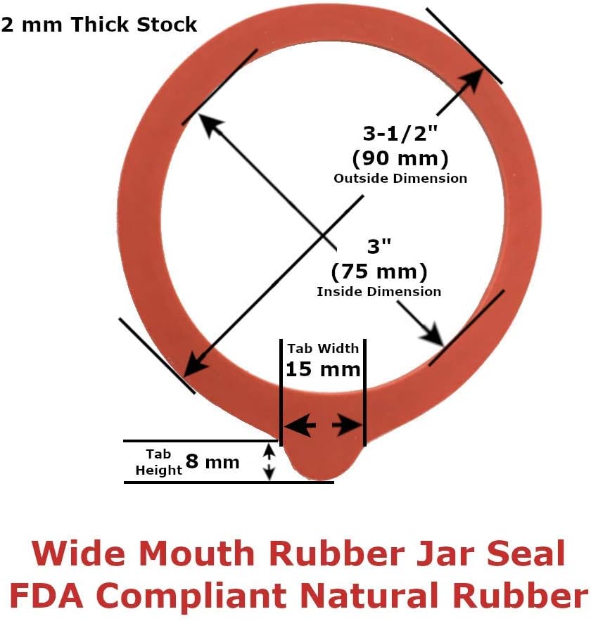 Viceroy 12pk 35 OD 3 ID Wide-Mouth Rubber Plastic Rings