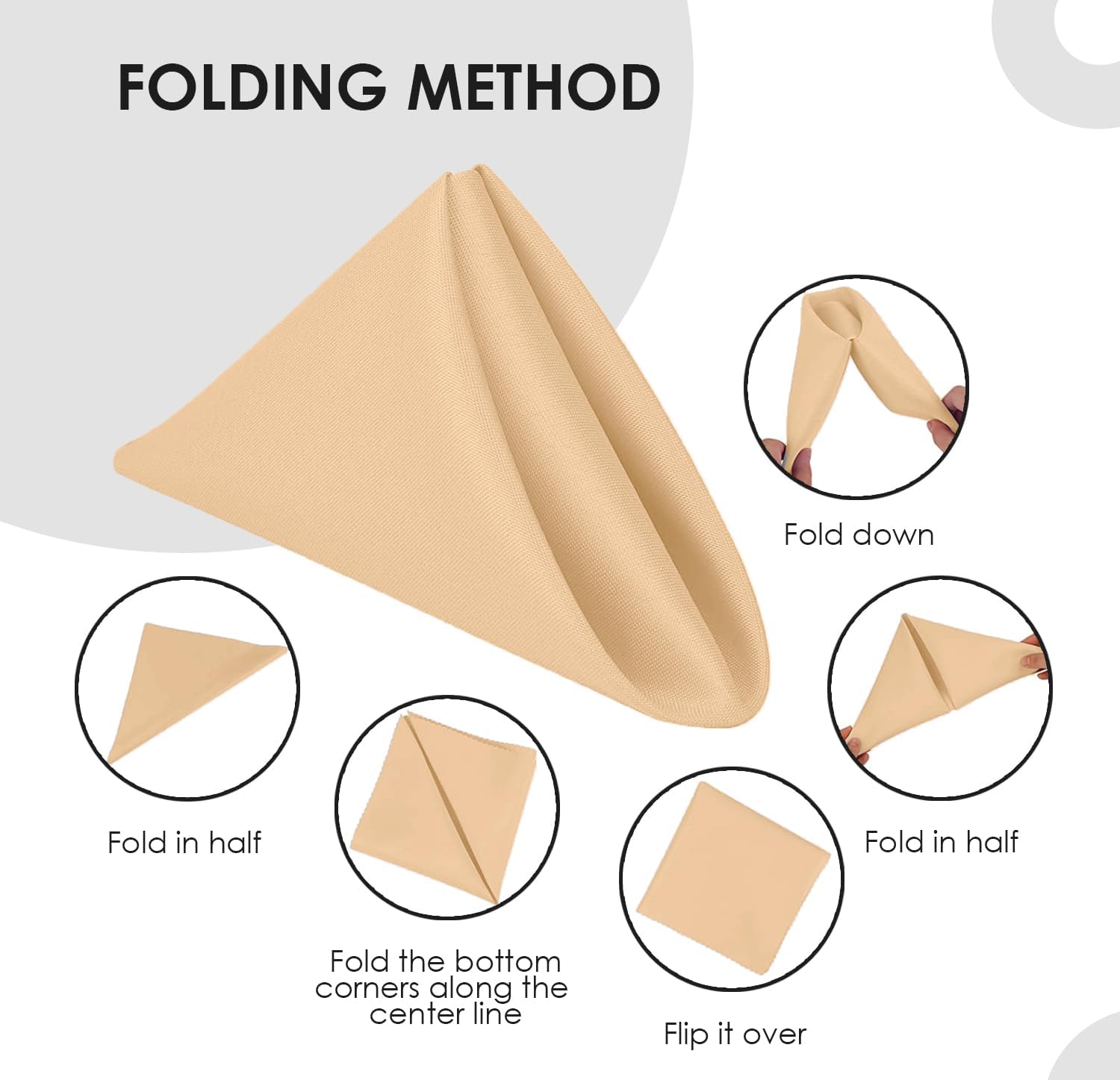 100 Polyester Durable Cloth Napkins 17x17