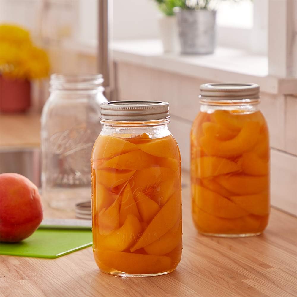 12 Piece Canning Jars with Clear Glass Safe for Home Cooking