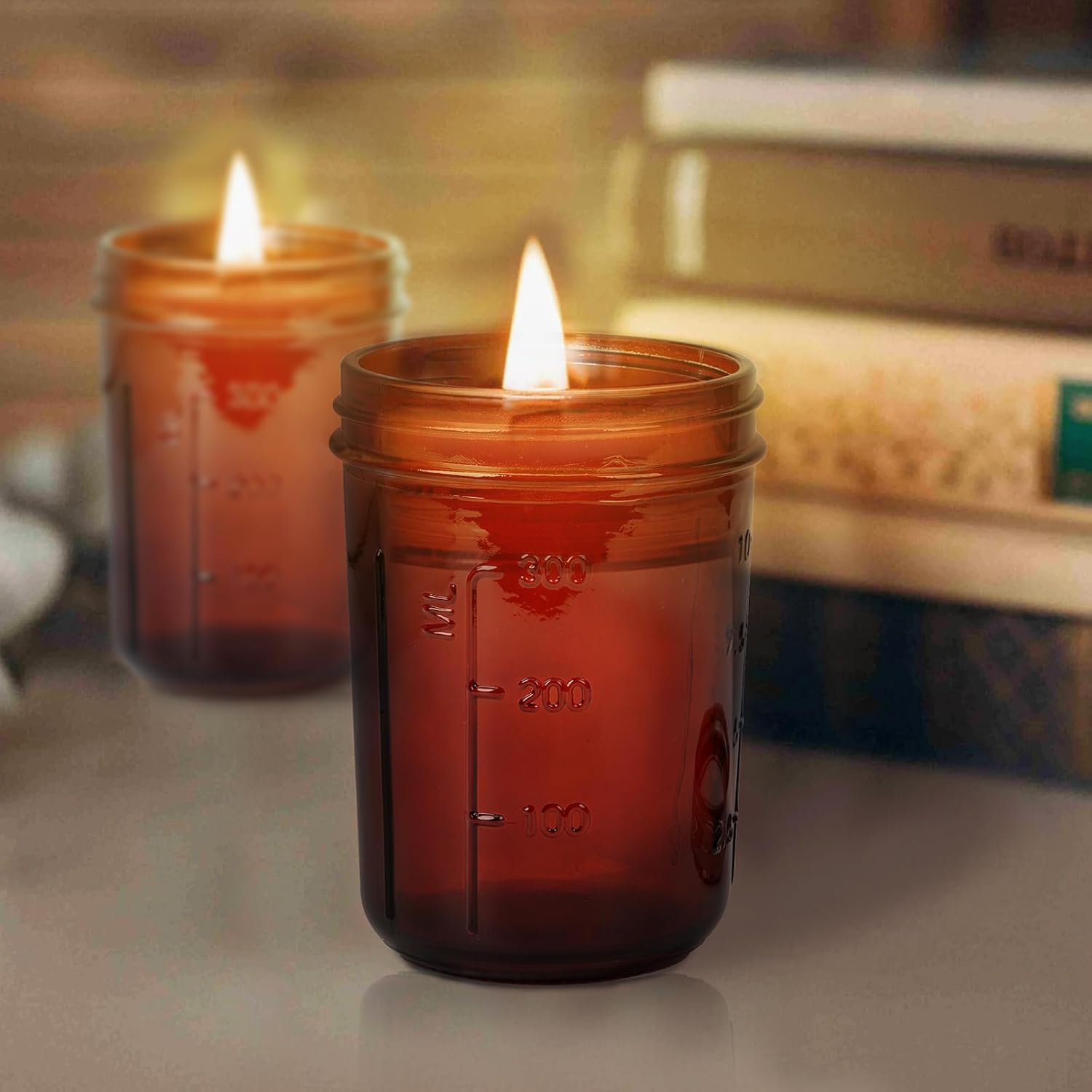Korangi Amber Glass Mason Jars Multi-Purpose Storage Cooking