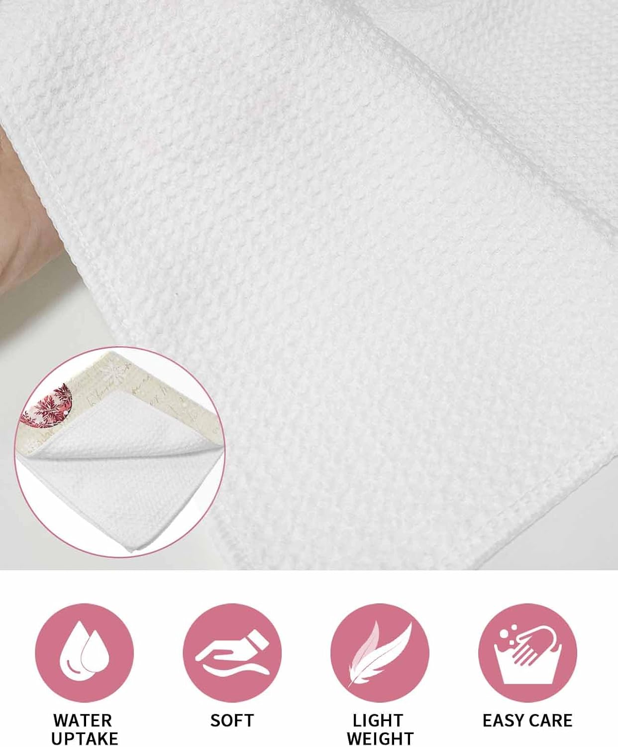 Christmas Dish Towels Set Waffle Weave
