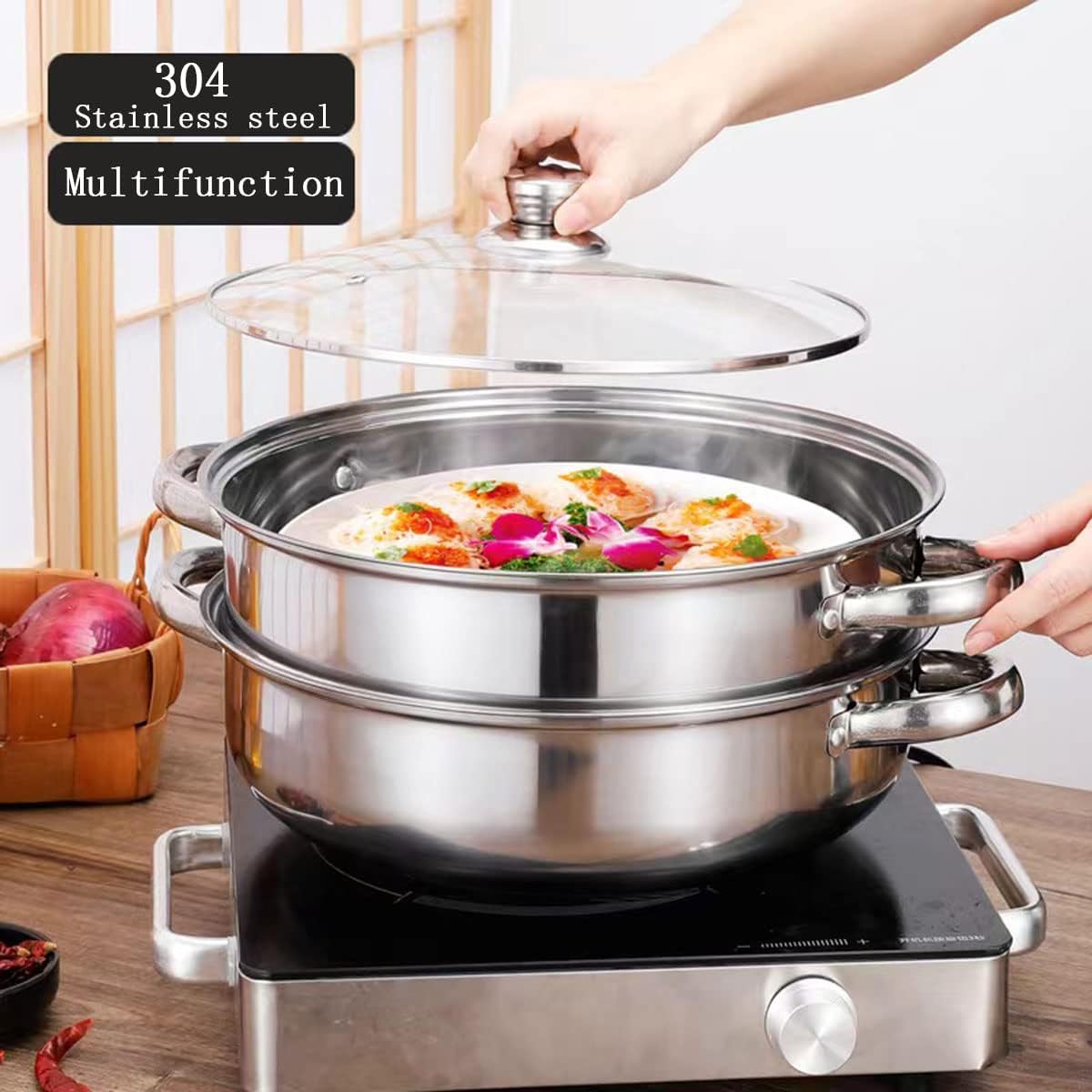 188 Stainless Steel Steam Pot for Cooking More