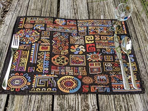 Bohemian Ethnic Ornaments Geometric Placemats for Kitchen Dining
