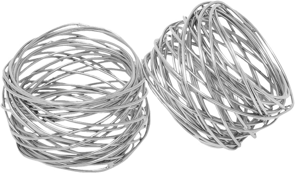 Elegant Silver Metal Mesh Napkin Rings for Dining Tables
