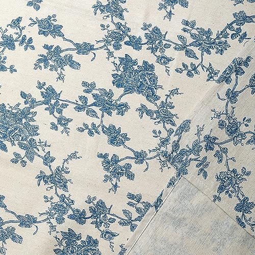 Pastoral 60-Inch Round Tablecloth Floral Linen Tablecloth Washable Dust-Proof