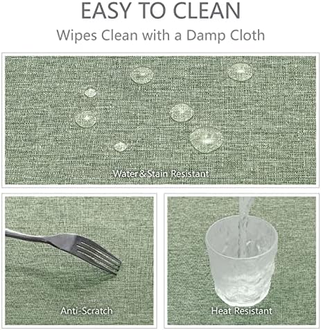Stain-Resistant Water Resistant Rectangle Tablecloth 60x84 Sage Green
