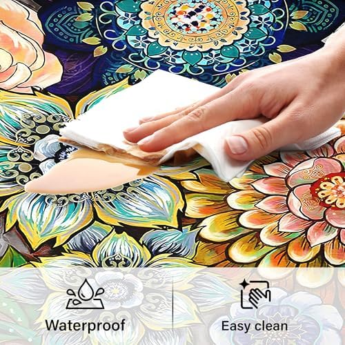 Boho Floral Kitchen Rugs