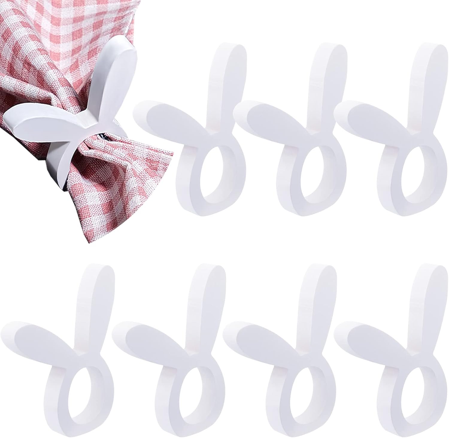 Patelai 8-Piece Easter Bunny Napkin Rings