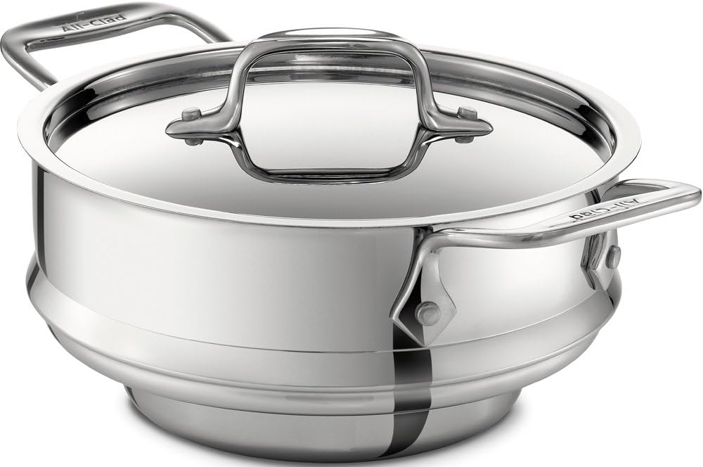 All-Clad 3 Quart Universal Steamer with Silver Basket