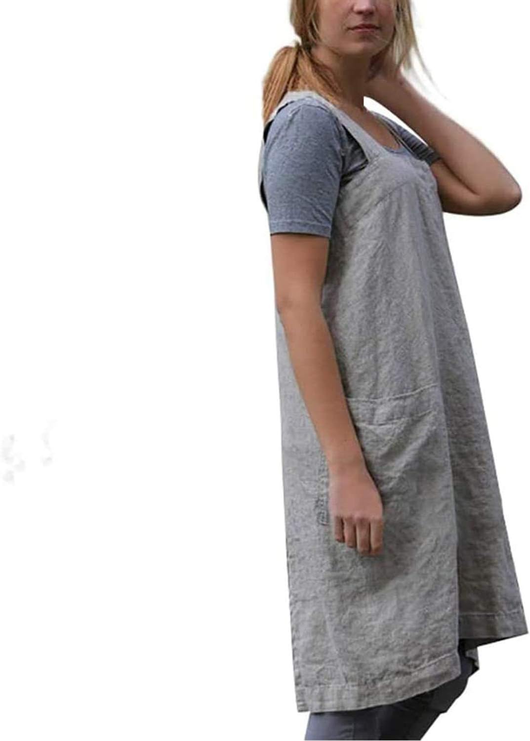 Cotton Linen Apron Women Cross-Back - Pinafore
