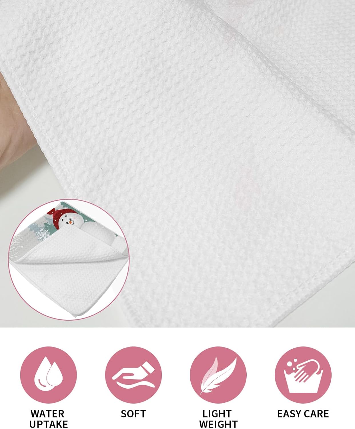 12x12 Christmas Snowman Dish Towels Set