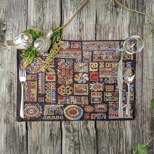 Bohemian Ethnic Ornaments Geometric Placemats for Kitchen Dining