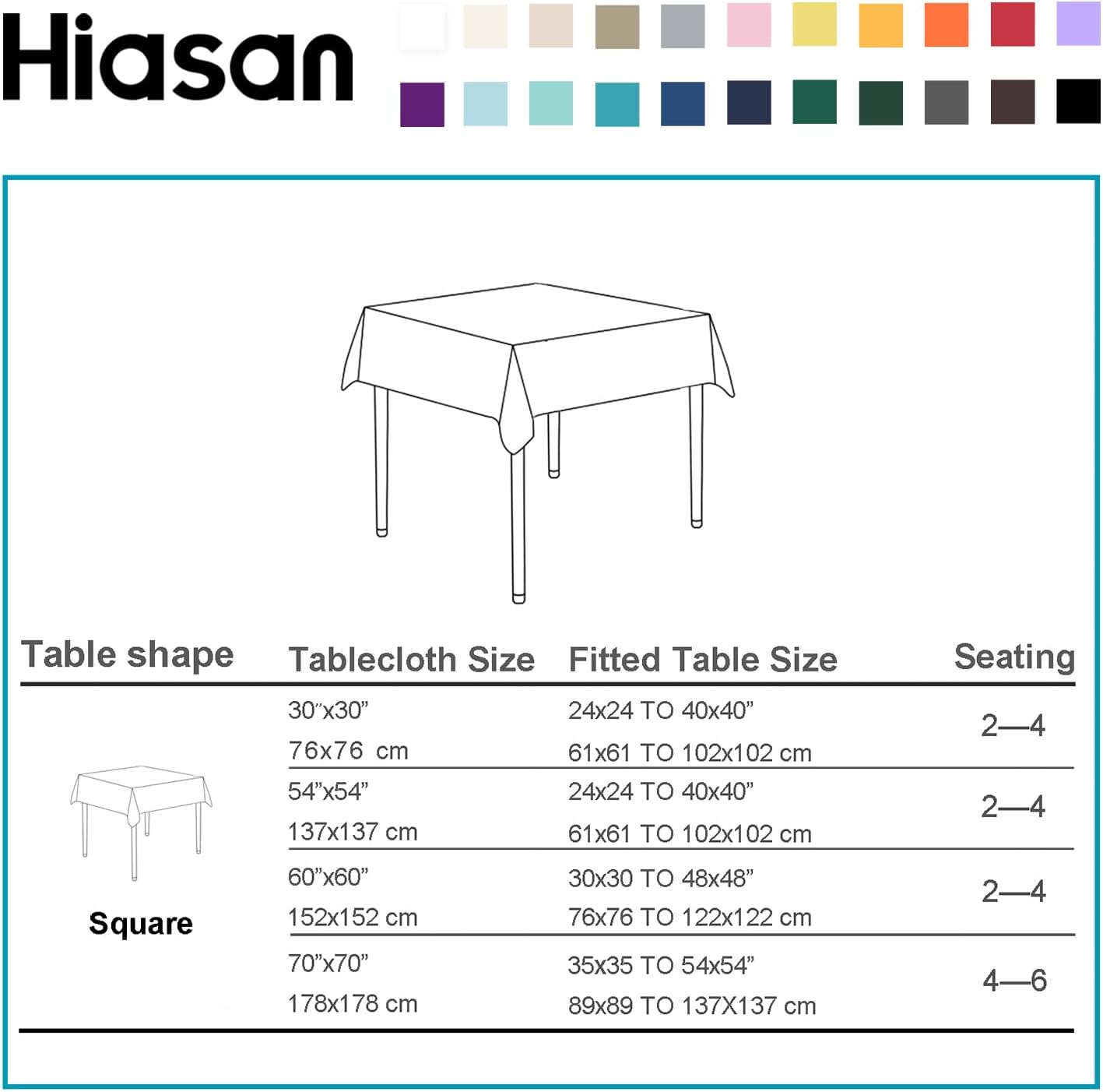 Hiasan Rectangle Tablecloth - Durable for 6-Foot Tables